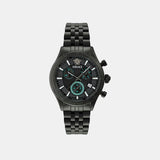 Men Quartz Black Dial Chronograph Stainless Steel Watch VECFA0624