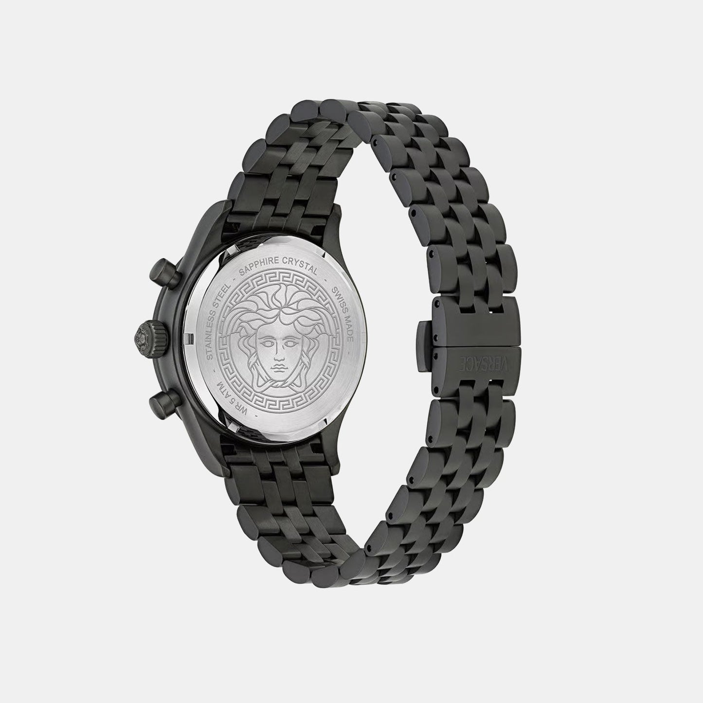 Men Quartz Black Dial Chronograph Stainless Steel Watch VECFA0624