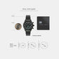Men Quartz Black Dial Chronograph Stainless Steel Watch VECFA0624