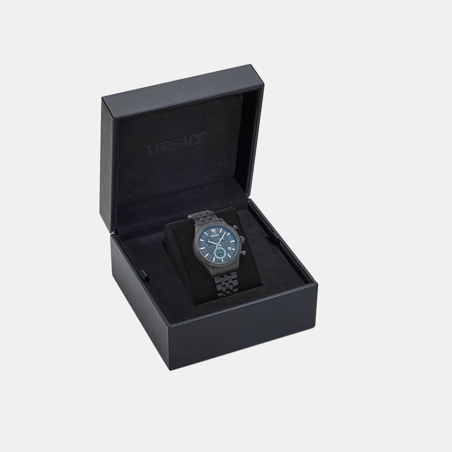 Men Quartz Black Dial Chronograph Stainless Steel Watch VECFA0624