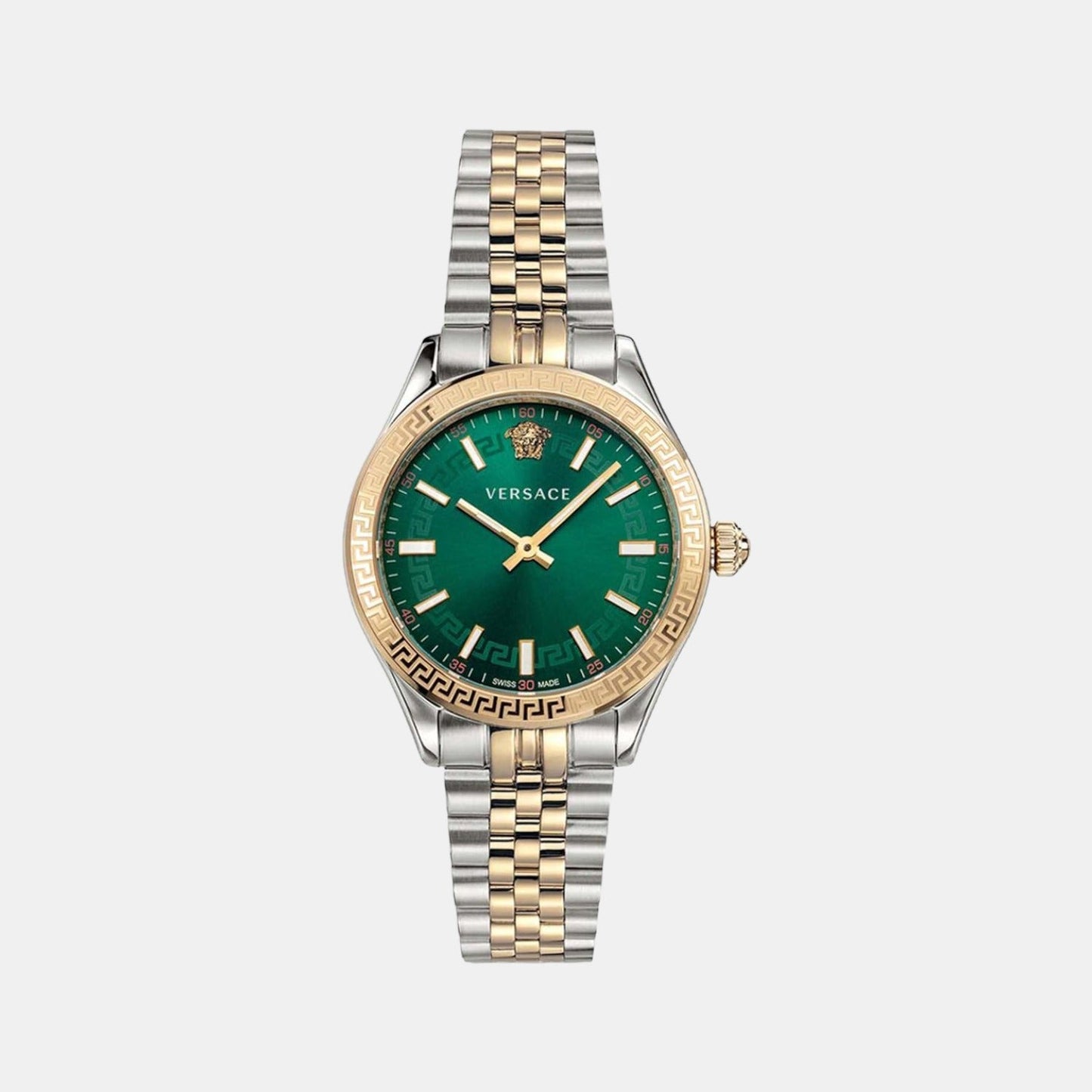 Hellenyium Women Quartz Green Dial Analog Stainless Steel Watch VEHU00420