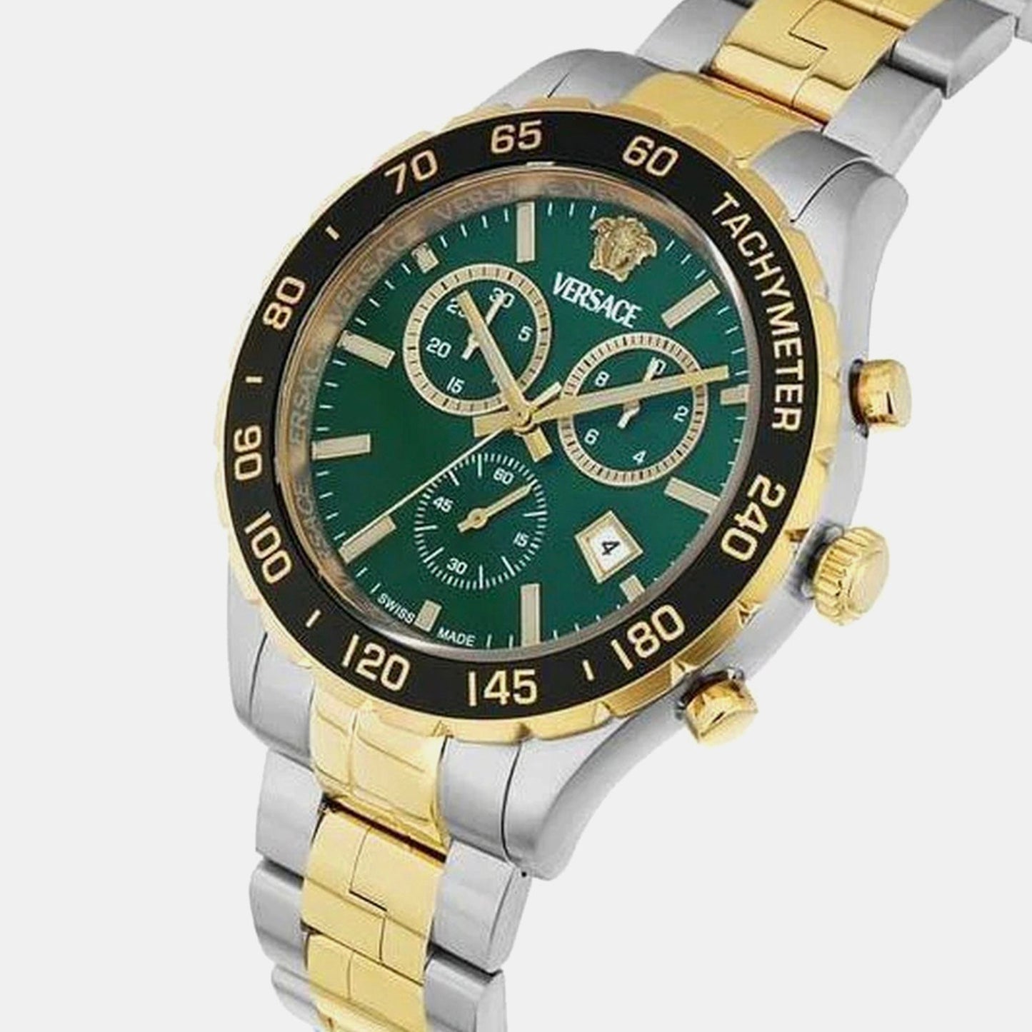 Hellen Men Quartz Green Dial Chronograph Stainless Steel Watch VEPCA0524