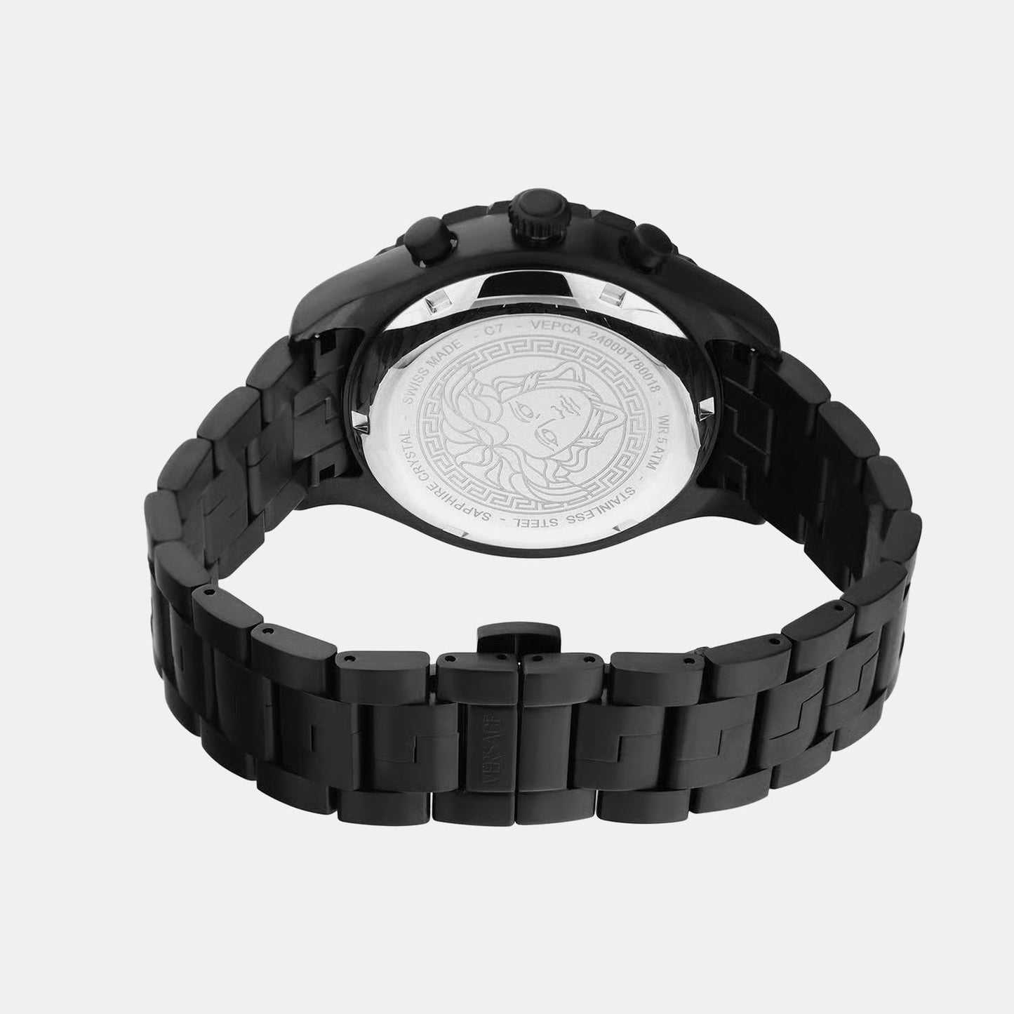 Men Quartz Black Dial Chronograph Stainless Steel Watch VEPCA0624
