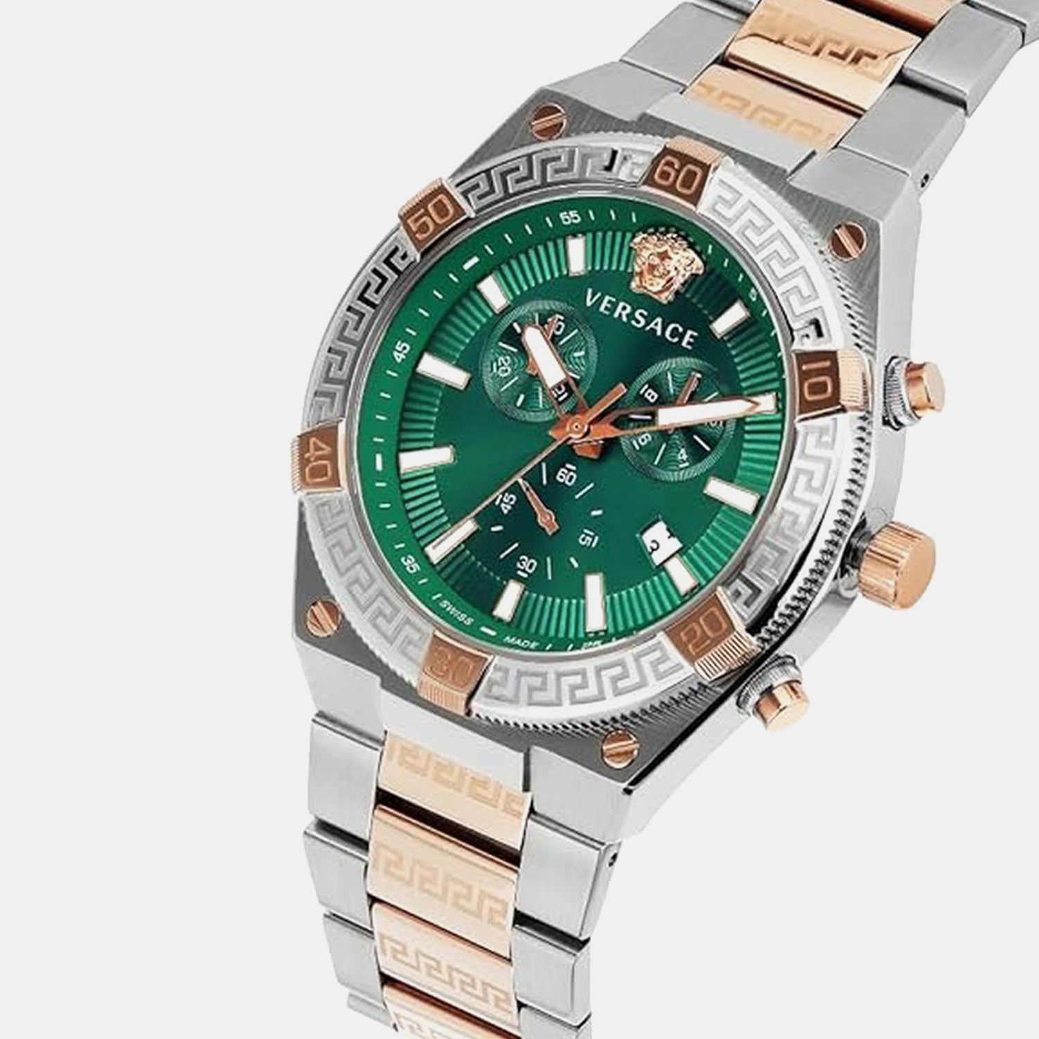 V-Sporty Greca Men Quartz Green Dial Chronograph Stainless Steel Watch VESO01324