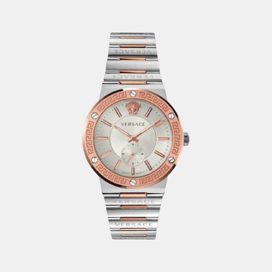 Greca Men Quartz Silver Dial Analog Stainless Steel Watch VEVI00923