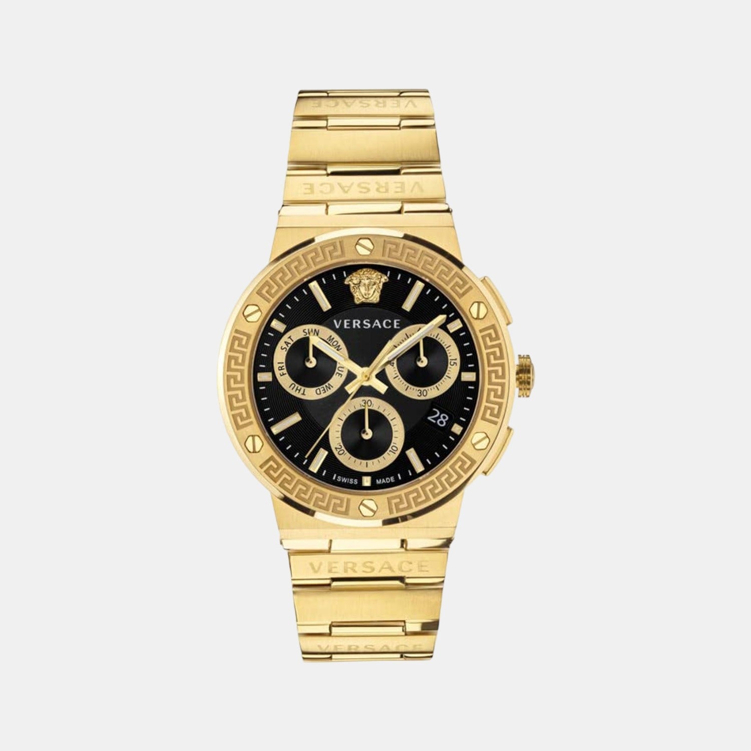 Greca Men Quartz Black Dial Chronograph Stainless Steel Watch VEZ900421