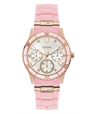 GUESS Ladies Pink Rose Gold Tone Multi-function Watch
