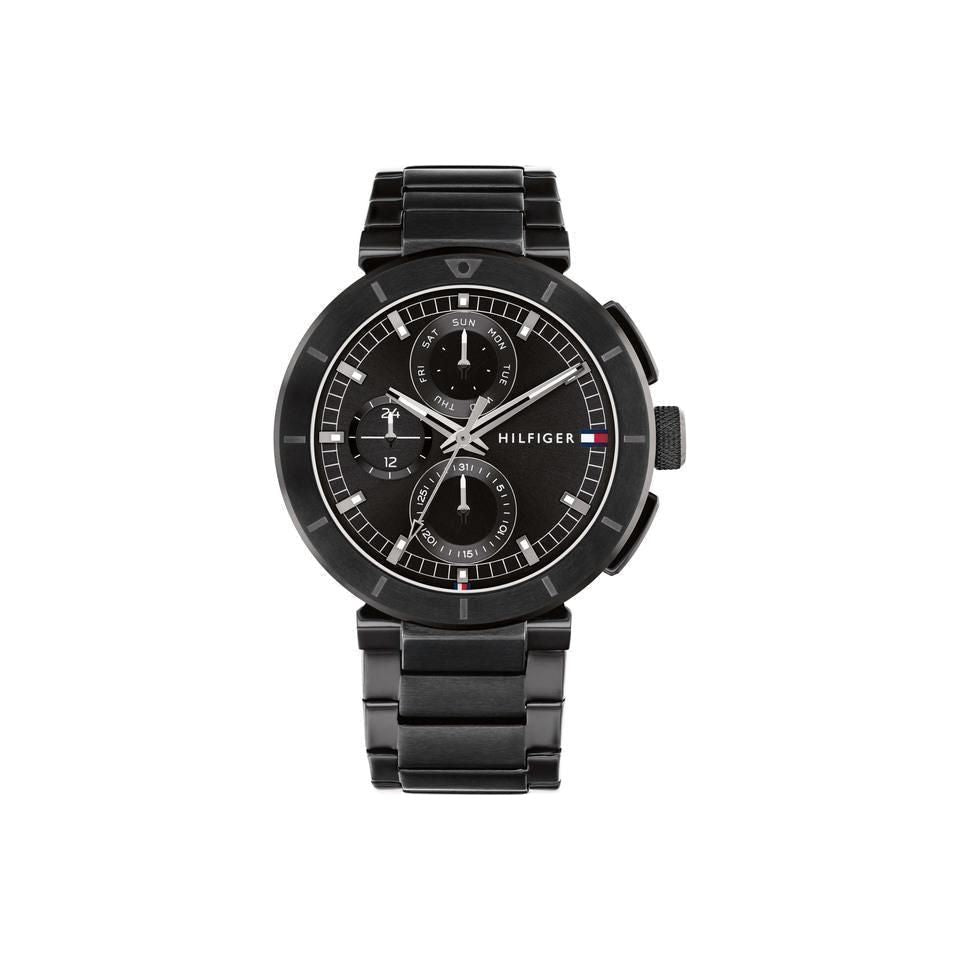 Tommy Hilfiger Drop2 44 mm Black Dial Stainless Steel Watch for Men