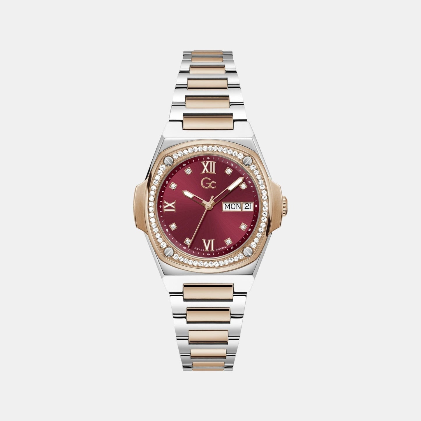 Sportchic Women Quartz Red Dial Analog Stainless Steel Watch Y98009L3MF