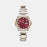 Sportchic Women Quartz Red Dial Analog Stainless Steel Watch Y98009L3MF