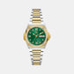 Coussin Shape Women Quartz Green Dial Analog Stainless Steel Watch Y98010L9MF