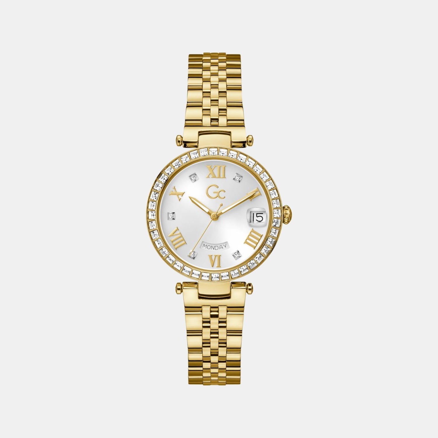 Gc Flair Women Quartz White Dial Analog Stainless Steel Watch Z01022L6