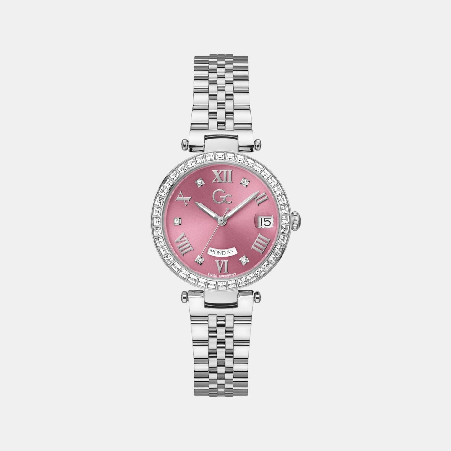 Gc Flair Women Quartz Pink Dial Analog Stainless Steel Watch Z01024L3