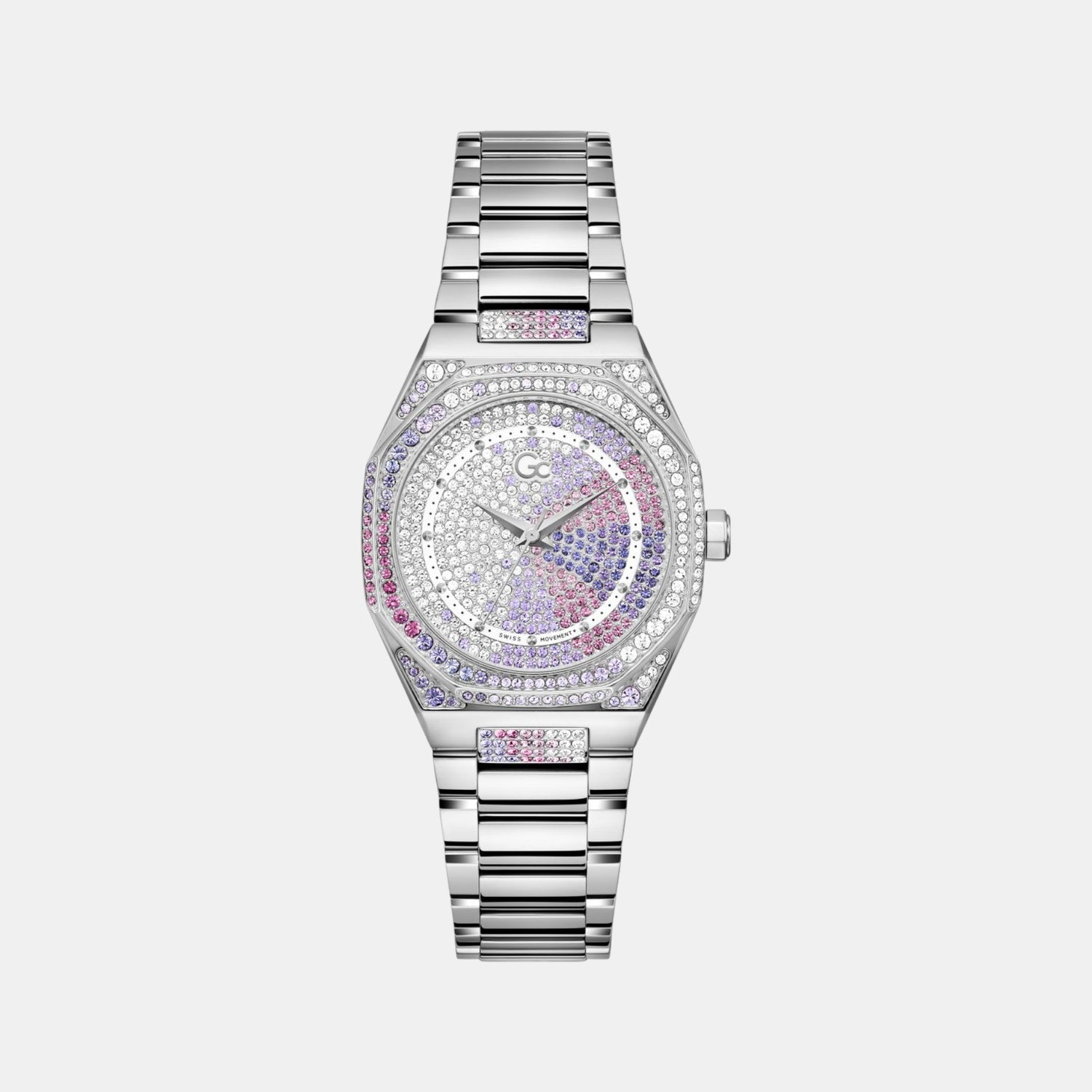 Gc Specials Women Quartz Purple Dial Analog Stainless Steel Watch Z25011L3