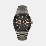 Fiber Men Quartz Black Dial Chronograph Stainless Steel Watch Z37002G2MF