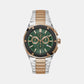 Fiber Men Quartz Green Dial Chronograph Stainless Steel Watch Z37003G3MF