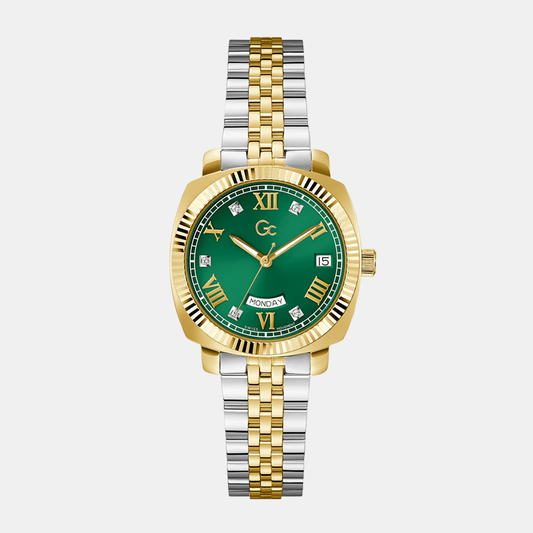 Flair Coussin Women Women Quartz Green Dial Analog Stainless Steel Watch Z44002L9MF
