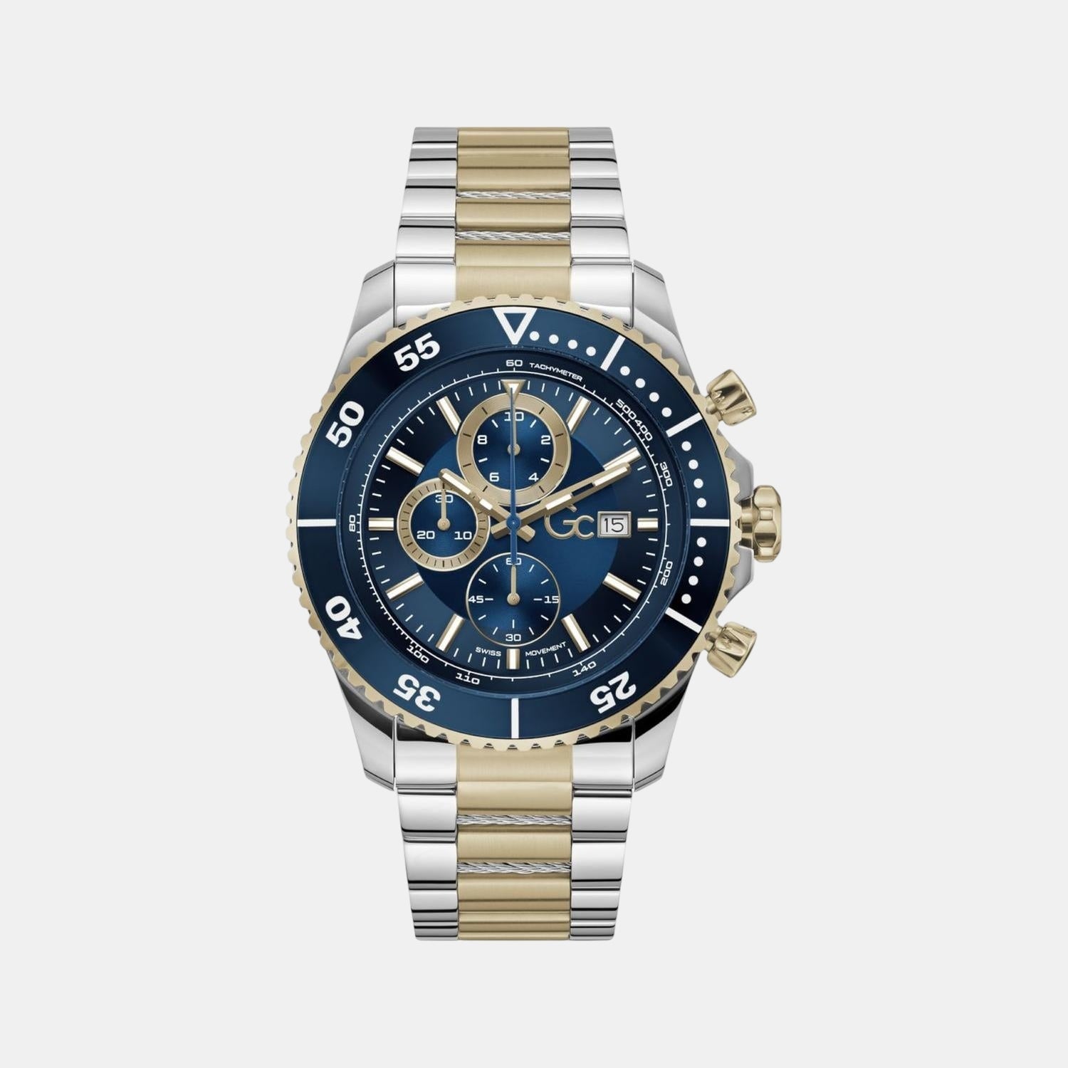 Gc Sportchic Men Quartz Blue Dial Chronograph Stainless Steel Watch Z51007G7