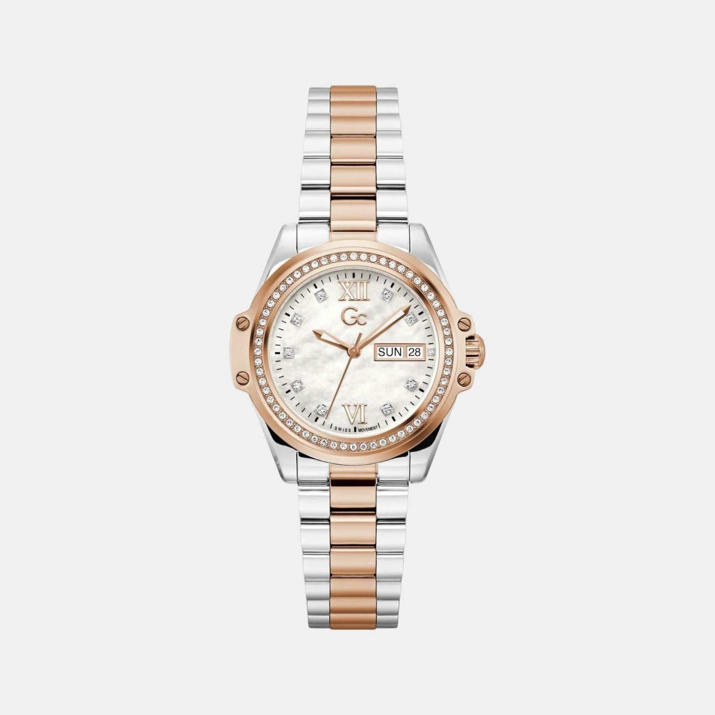 Gc Sportchic Women Quartz White Dial Analog Stainless Steel Watch Z53001L1