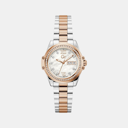 Gc Sportchic Women Quartz White Dial Analog Stainless Steel Watch Z53001L1