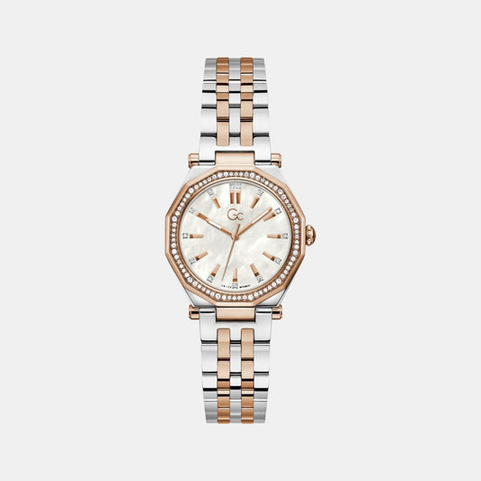 Gleam Women Quartz White Dial Analog Stainless Steel Watch Z55001L7