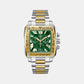 Retro Fit Men Quartz Green Dial Chronograph Stainless Steel Watch Z56006G9