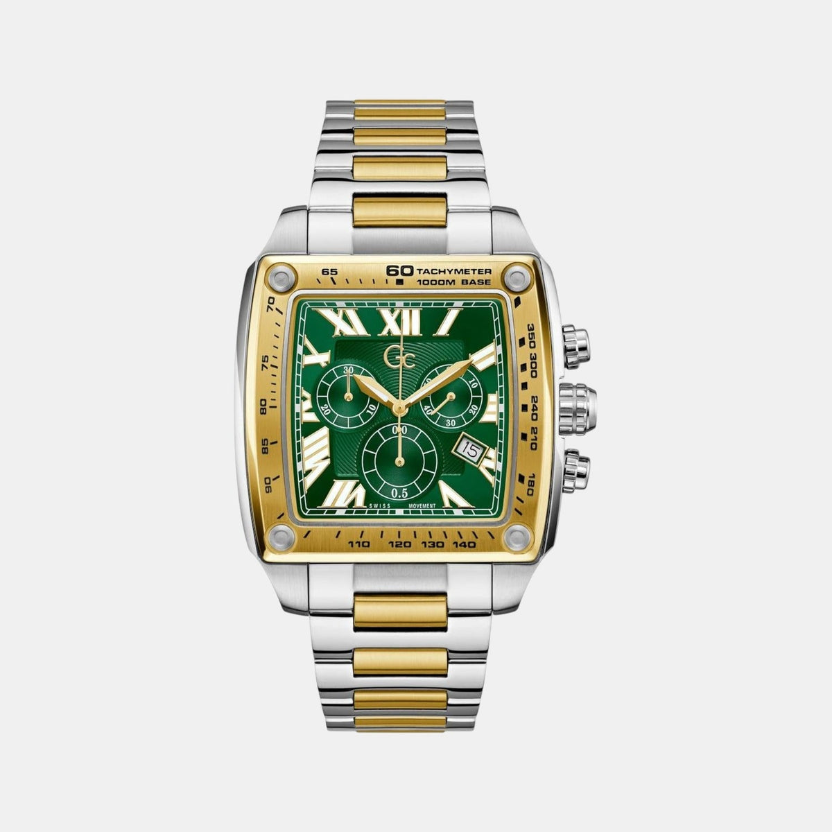 Retro Fit Men Quartz Green Dial Chronograph Stainless Steel Watch Z56006G9