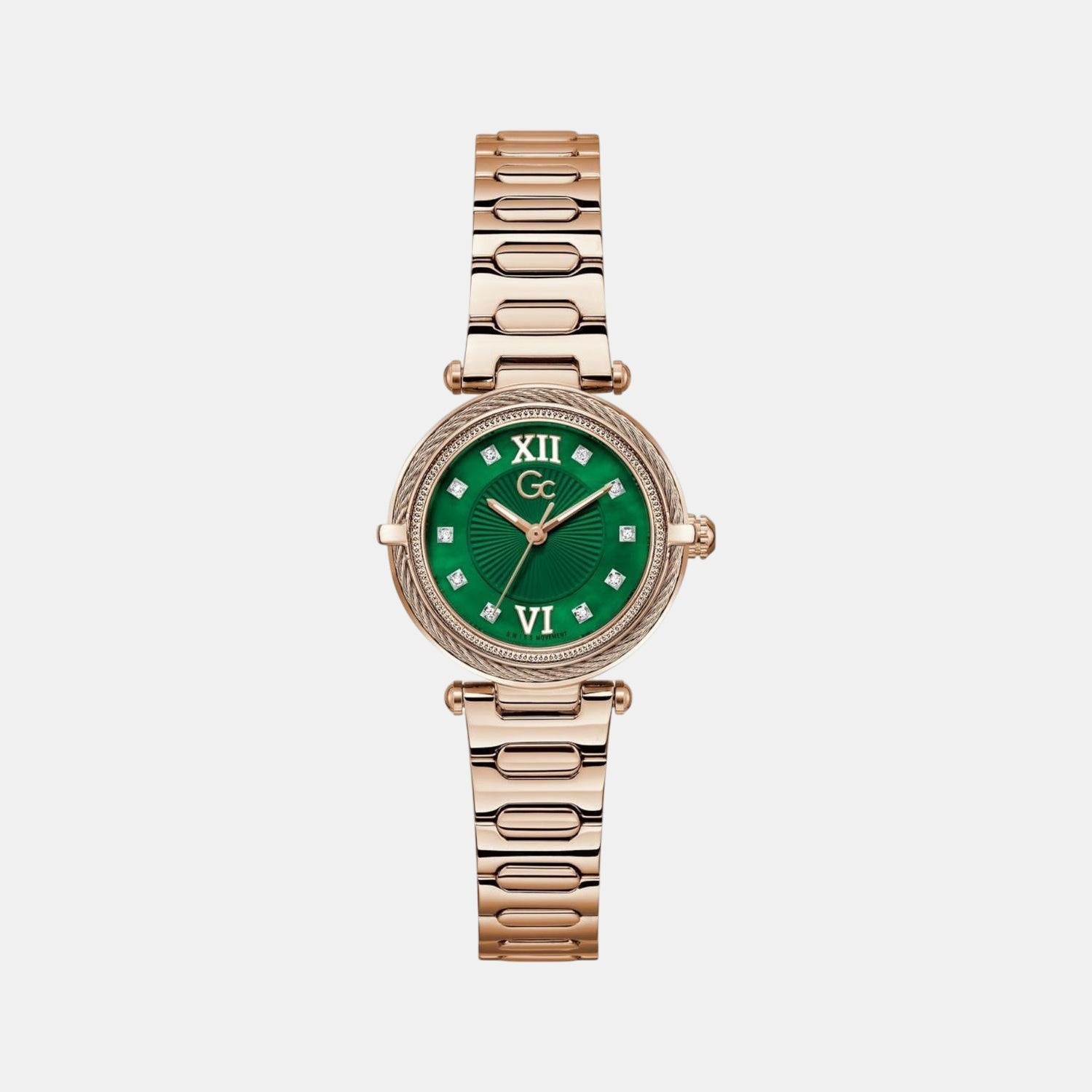 Gc Sportchic Women Quartz Green Dial Analog Stainless Steel Watch Z57003L9