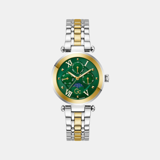 Gc Sportchic Women Quartz Green Dial Multi-Function Stainless Steel Watch Z62002L9