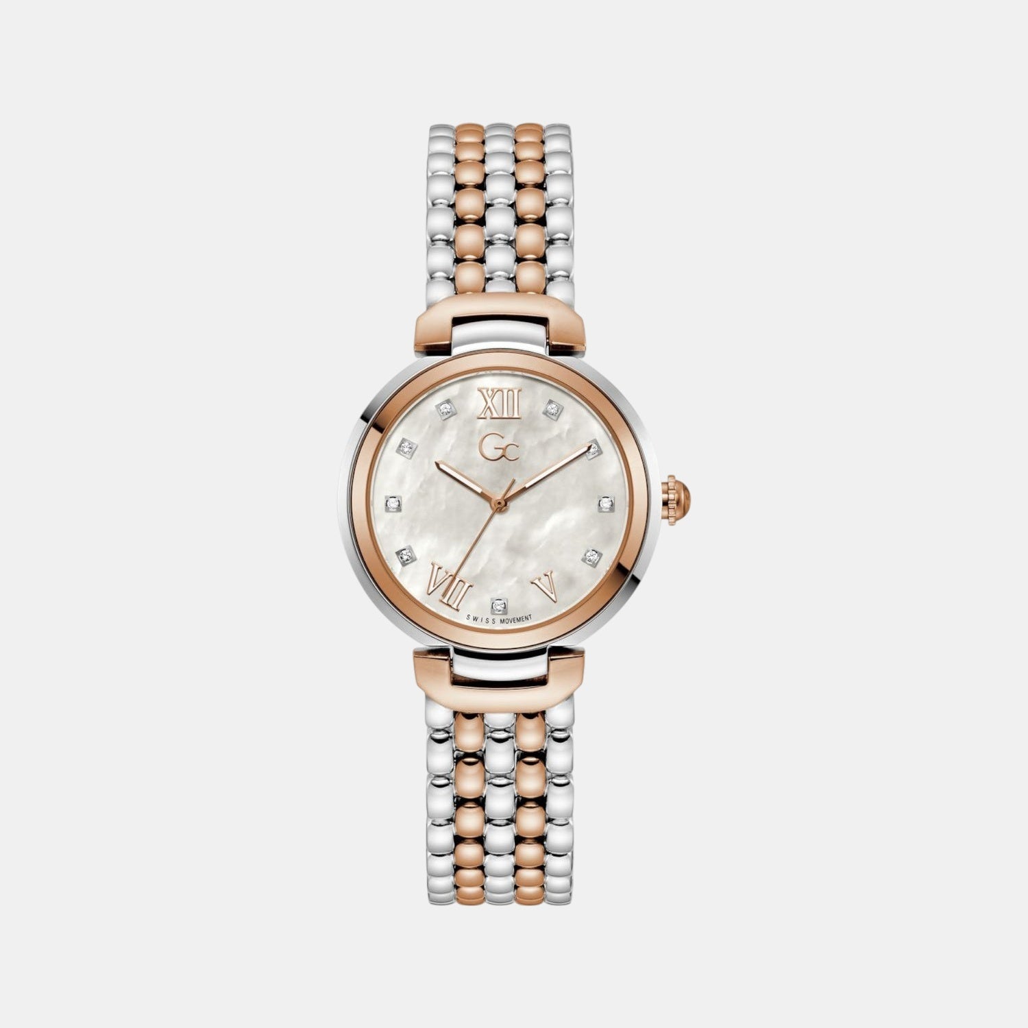 Gc Allure Women Quartz Mother Of Pearl Dial Analog Stainless Steel Watch Z64001L1