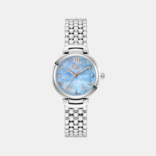 Gc Dress Women Quartz Mother Of Pearl Dial Analog Stainless Steel Watch Z64003L3