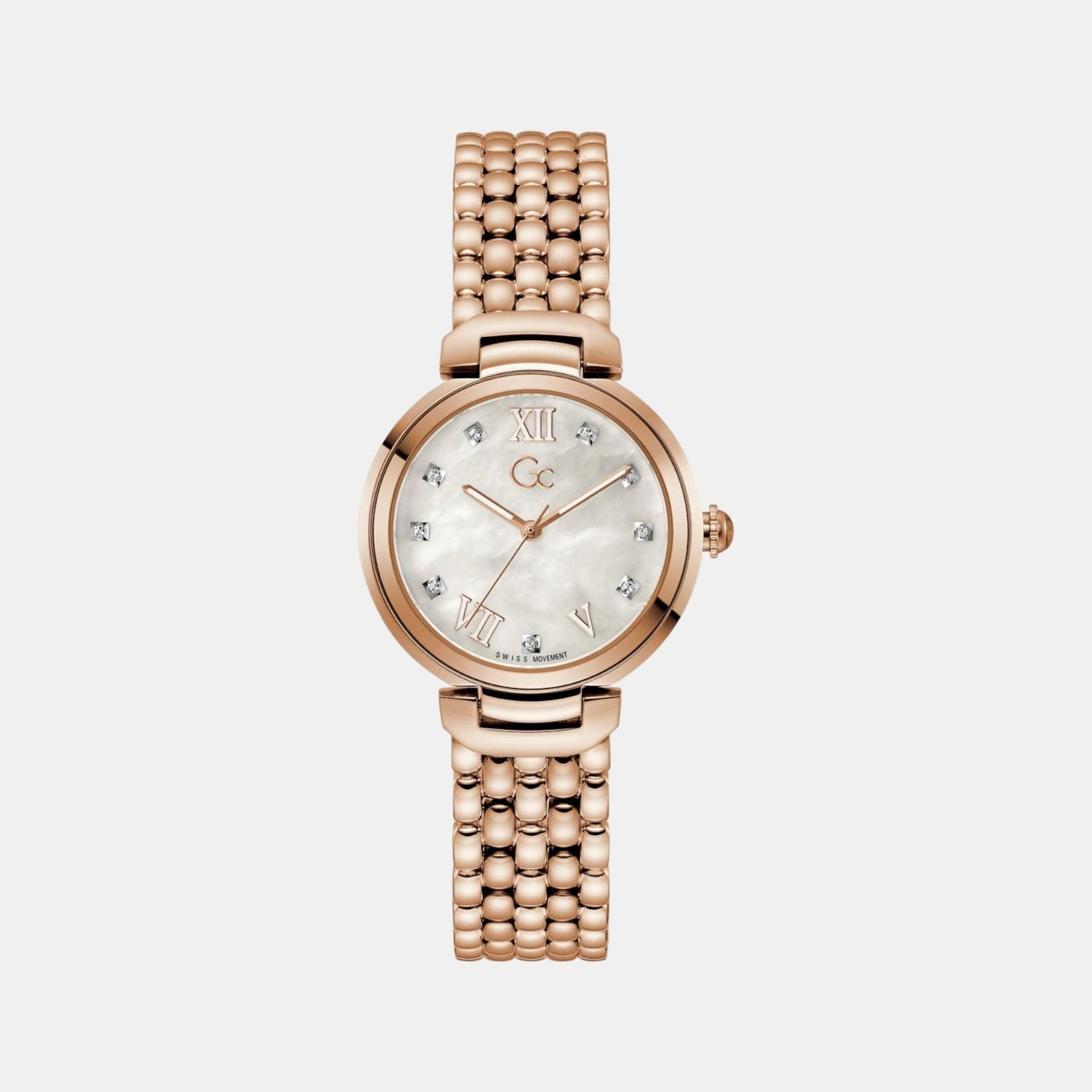 Gc Dress Women Quartz Mother Of Pearl Dial Analog Stainless Steel Watch Z64004L1