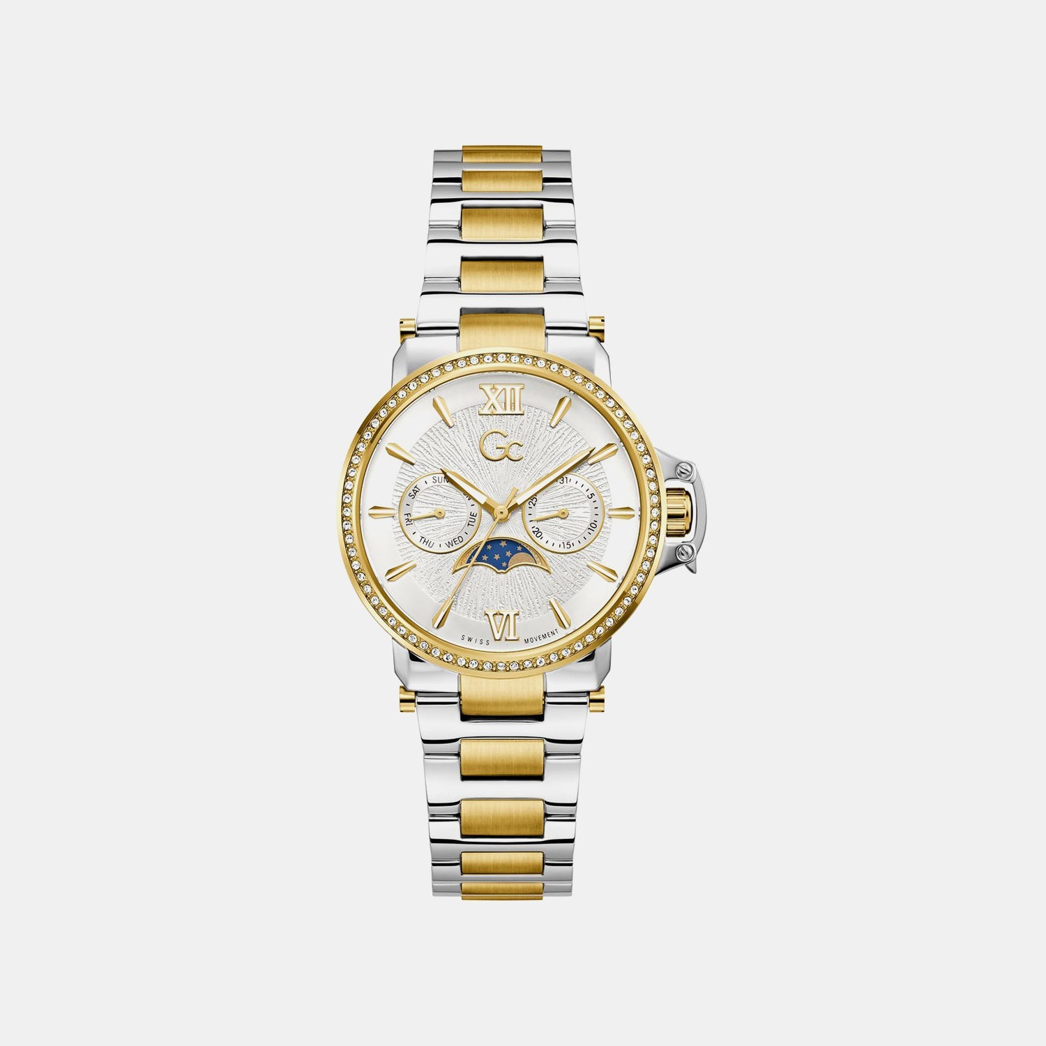 Gc Sportchic Women Quartz White Dial Analog Stainless Steel Watch Z69003L6