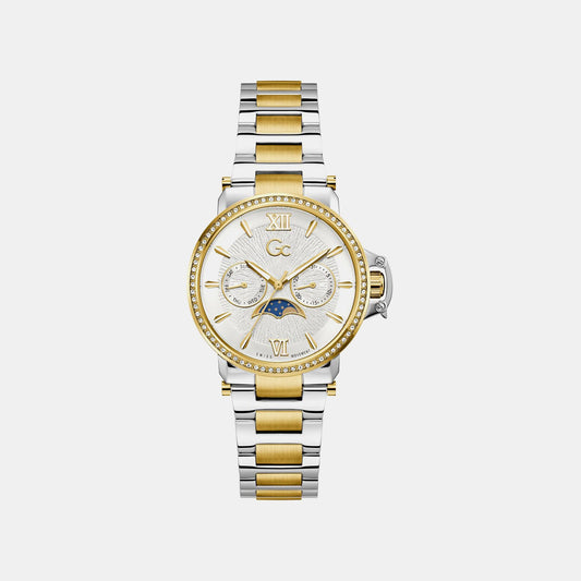Gc Sportchic Women Quartz White Dial Analog Stainless Steel Watch Z69003L6
