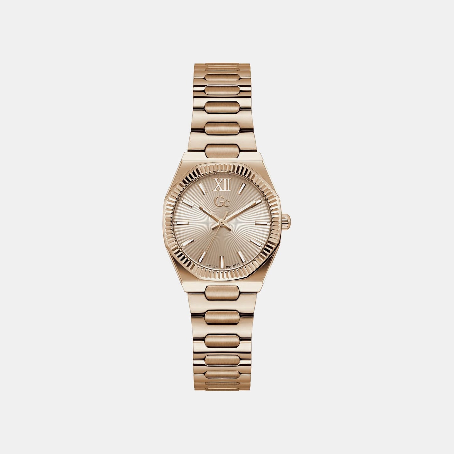Gc Dress Women Quartz Rose Gold Dial Analog Stainless Steel Watch Z70001L3