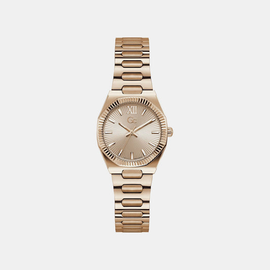 Gc Dress Women Quartz Rose Gold Dial Analog Stainless Steel Watch Z70001L3