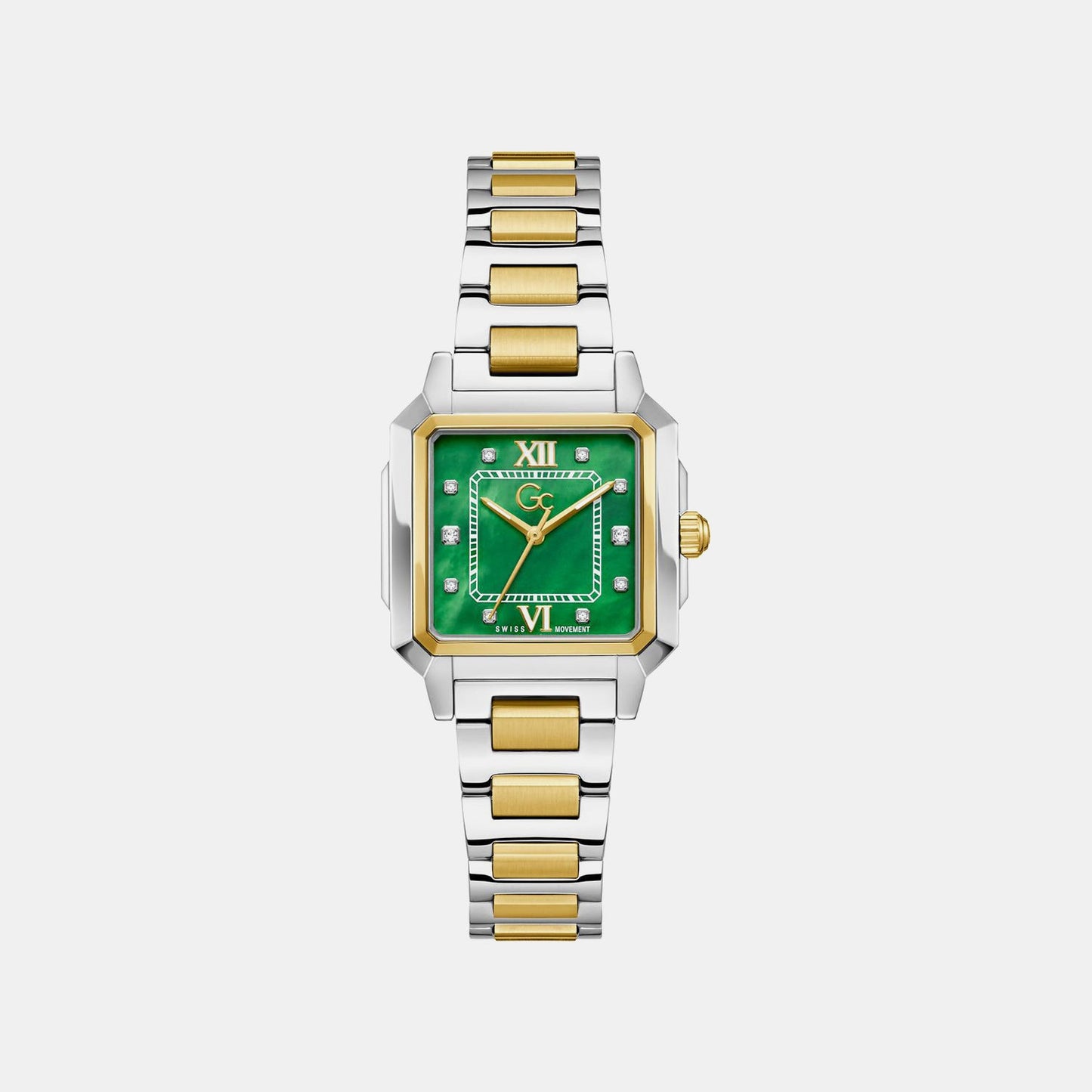 Gc Dress Women Quartz Green Dial Analog Stainless Steel Watch Z72002L9