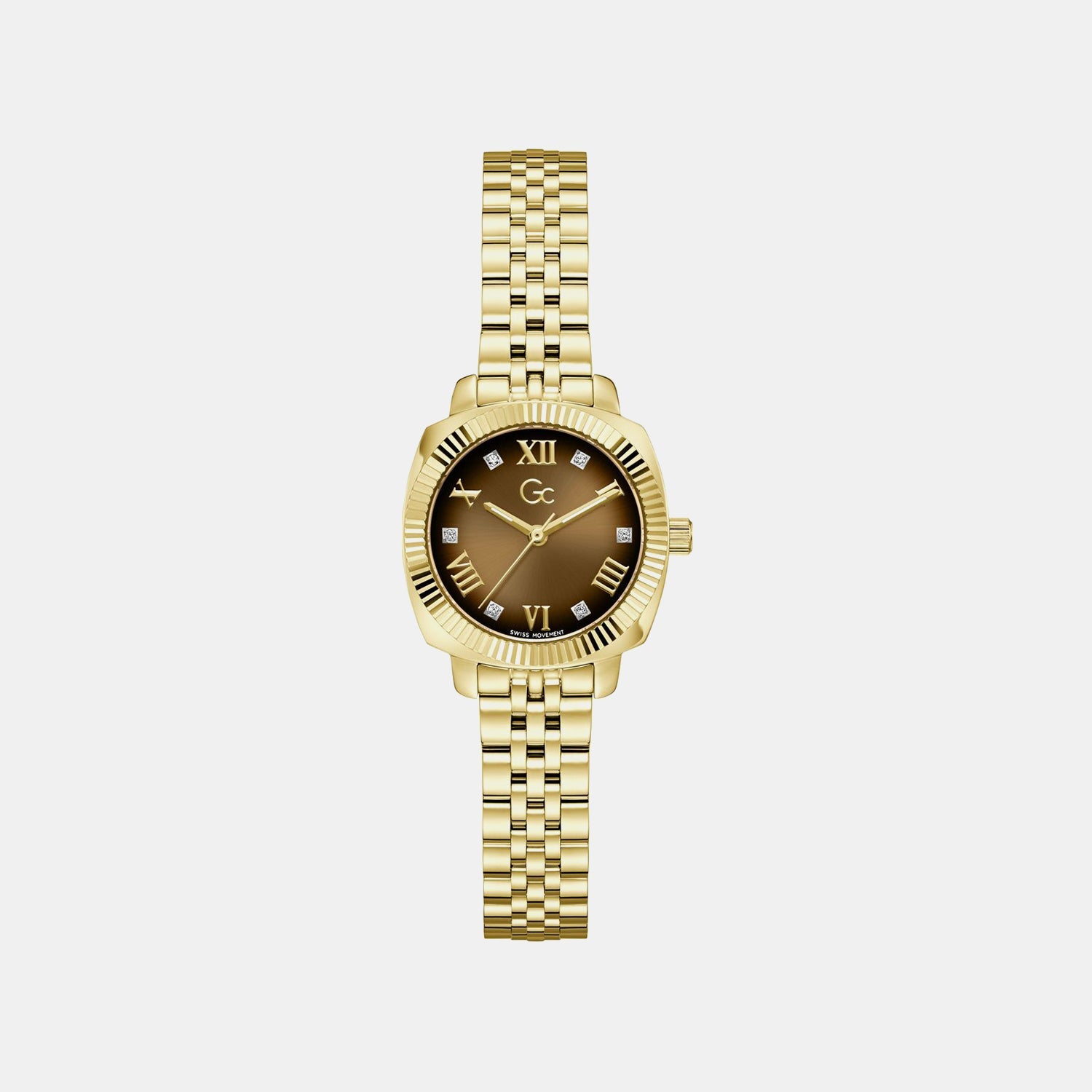 Gc Dress Women Quartz Brown Dial Analog Stainless Steel Watch Z73001L4