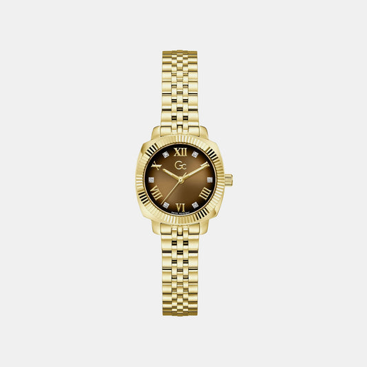 Gc Dress Women Quartz Brown Dial Analog Stainless Steel Watch Z73001L4