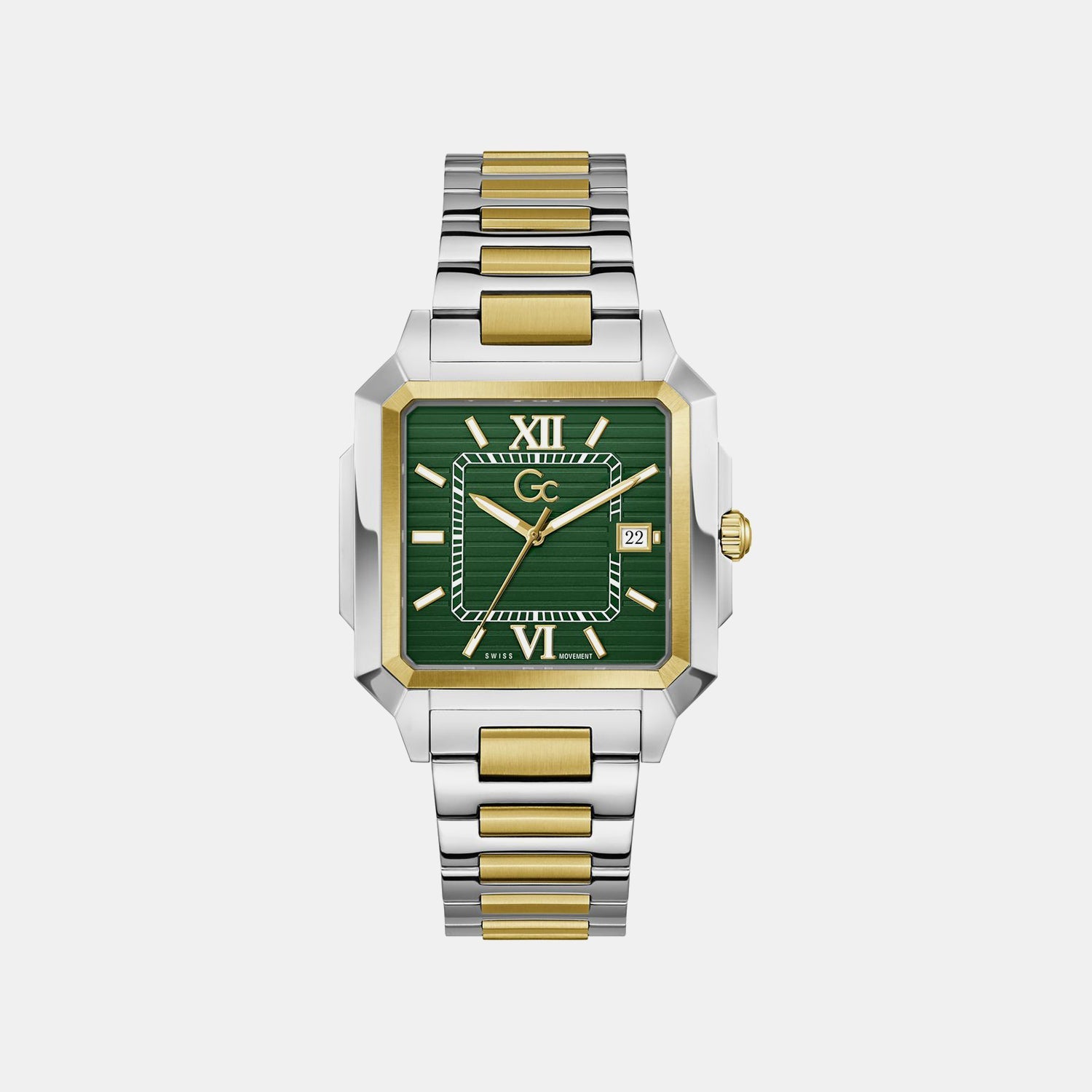 Gc Dress Men Quartz Green Dial Analog Stainless Steel Watch Z74004G9