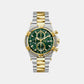 Gc Sportchic Men Quartz Green Dial Chronograph Stainless Steel Watch Z76002G9