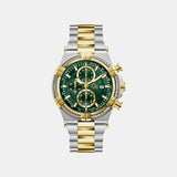 Gc Sportchic Men Quartz Green Dial Chronograph Stainless Steel Watch Z76002G9
