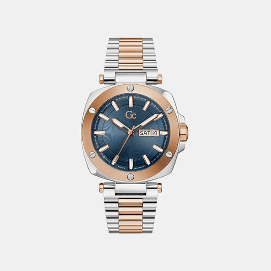 Gc Dress Men Quartz Blue Dial Analog Stainless Steel Watch Z78002G7
