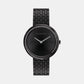 Twisted Bezel Women Quartz Black Dial Analog Stainless Steel Watch 25100039