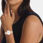 Twisted Bezel Women Quartz Silver Dial Analog Stainless Steel Watch 25100038