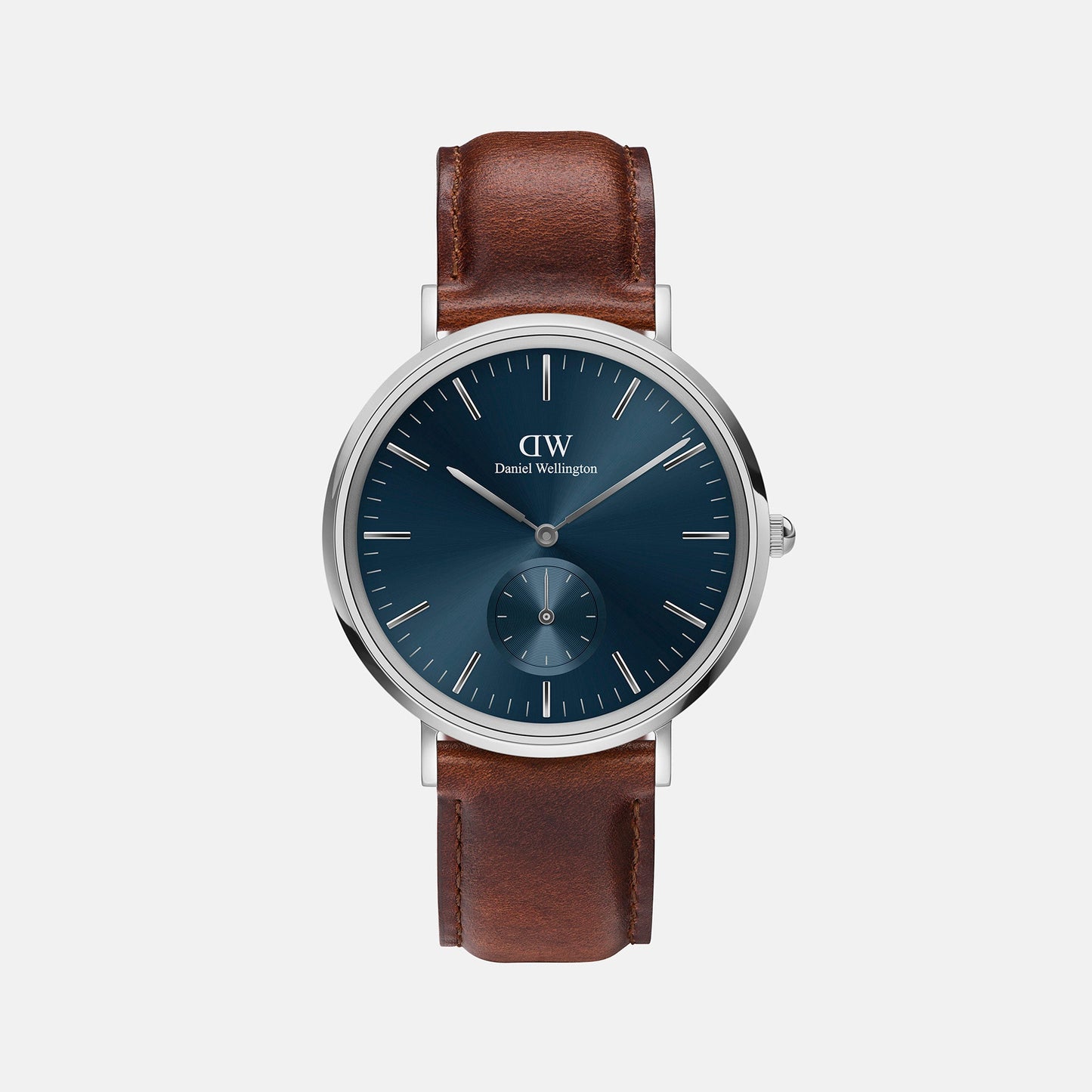 Classic Men Quartz Blue Dial Analog Leather Watch DW00100709K