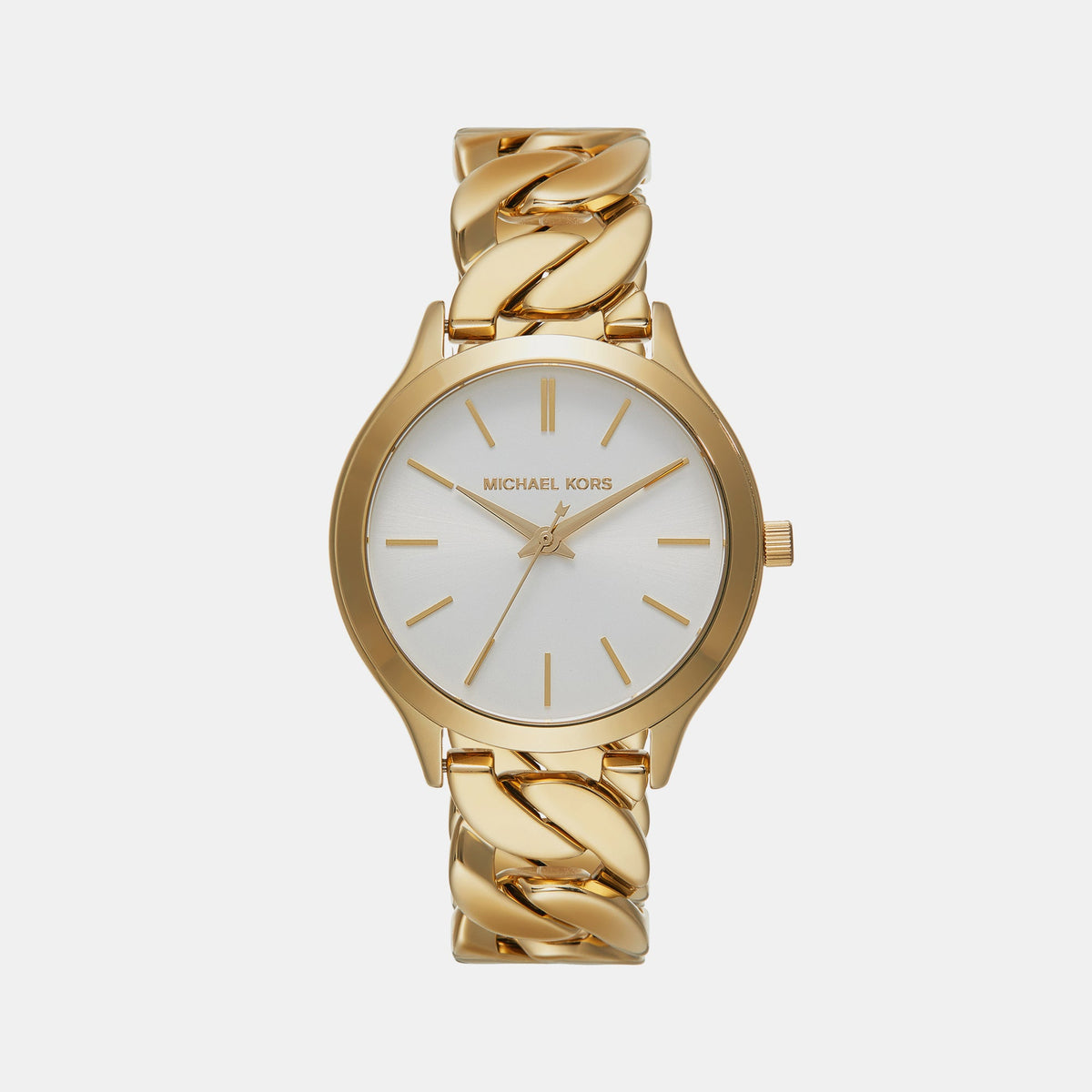 Runway Women Quartz White Dial Analog Stainless Steel Watch MK7472