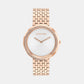 Twisted Bezel Women Quartz Silver Dial Analog Stainless Steel Watch 25100038