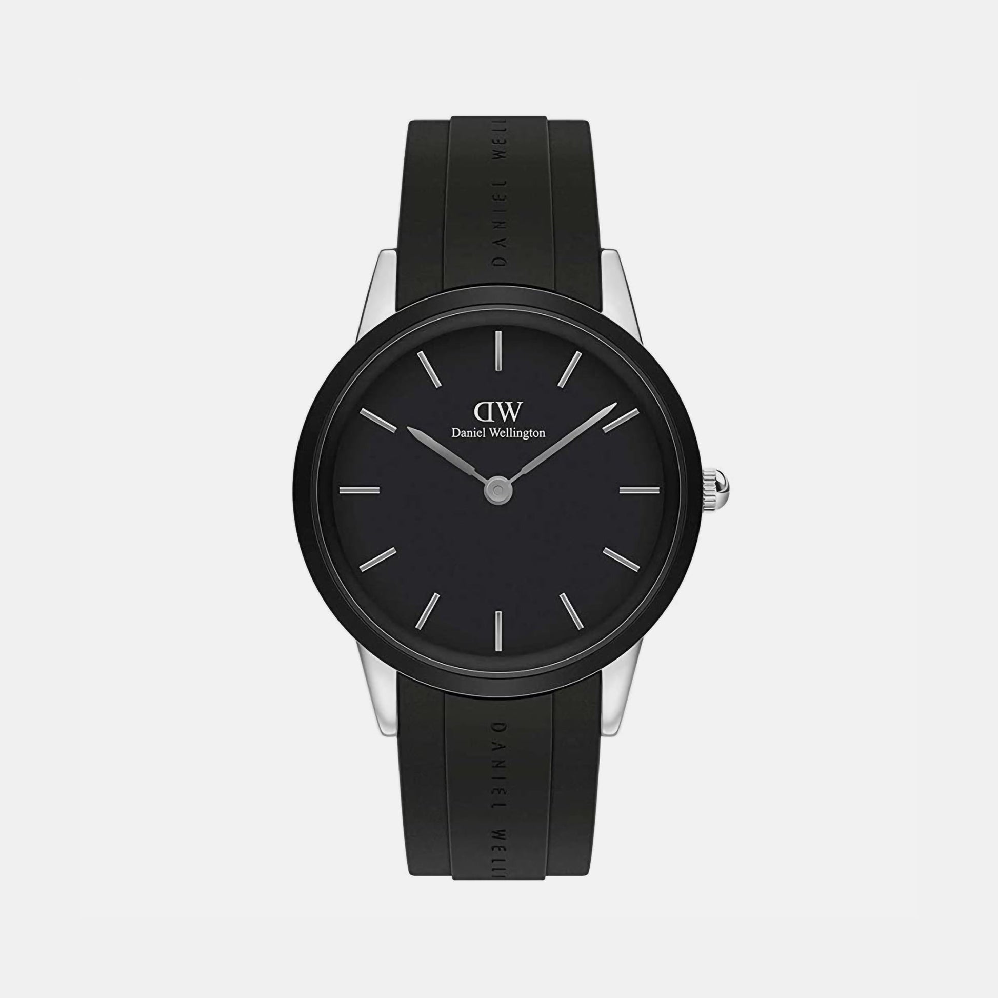 Iconic Men Quartz Black Dial Analog Silicone Watch DW00100436K