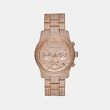 Runway Women Quartz Rose Gold Dial Chronograph Stainless Steel Watch MK7481